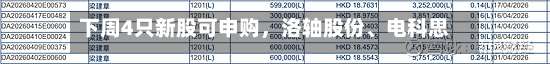 下周4只新股可申购，洛轴股份、电科思仪发行股份总数均超1亿股-第2张图片