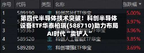 第四代半导体技术突破！科创半导体设备ETF华泰柏瑞(588710)助力布局AI时代“卖铲人	”-第2张图片