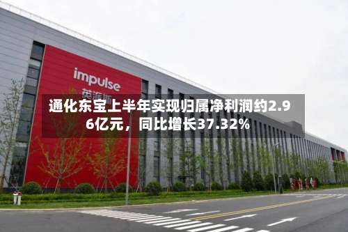 通化东宝上半年实现归属净利润约2.96亿元，同比增长37.32%