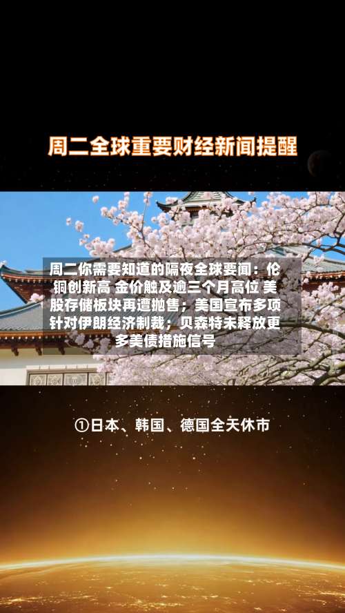 周二你需要知道的隔夜全球要闻:伦铜创新高 金价触及逾三个月高位 美股存储板块再遭抛售;美国宣布多项针对伊朗经济制裁;贝森特未释放更多美债措施信号-第2张图片