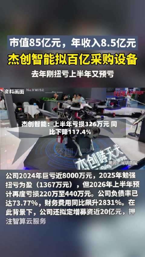 杰创智能：上半年亏损326万元 同比下降117.4%-第1张图片