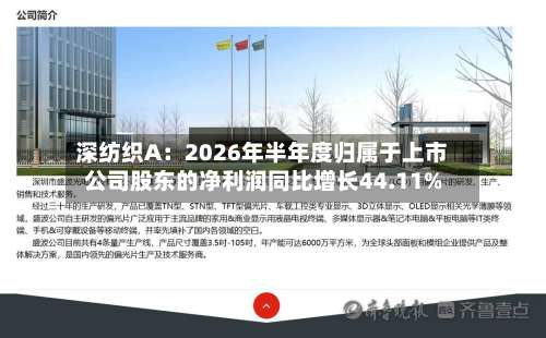 深纺织A:2026年半年度归属于上市公司股东的净利润同比增长44.11%-第1张图片
