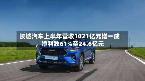 长城汽车上半年营收1021亿元增一成，净利跌61%至24.6亿元-第2张图片