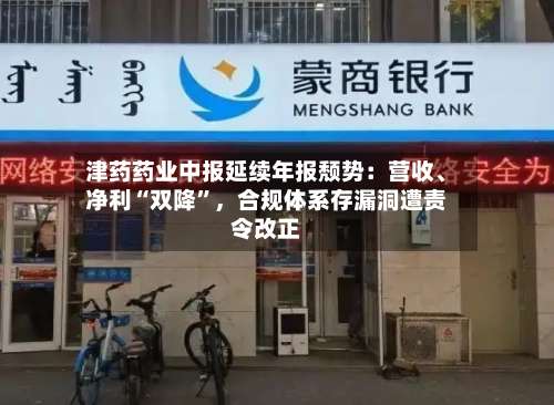 津药药业中报延续年报颓势：营收、净利“双降”，合规体系存漏洞遭责令改正-第1张图片