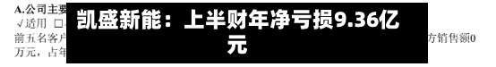 凯盛新能：上半财年净亏损9.36亿元-第2张图片