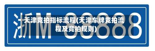 天津竞拍指标流程(天津车牌竞拍流程及竞拍规则)