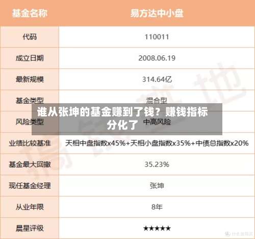 谁从张坤的基金赚到了钱？赚钱指标分化了