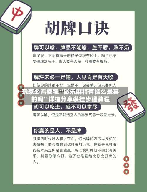 玩家必看教程“微乐麻将有挂么是真的吗”详细分享装挂步骤教程-第3张图片