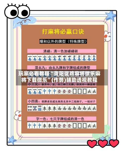 玩家必看教程“贵阳捉鸡麻将微乐麻将下载微乐”(作弊)辅助透视教程-第2张图片